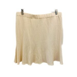 St. John A-line Knit Skirt 12 cream ivory wool